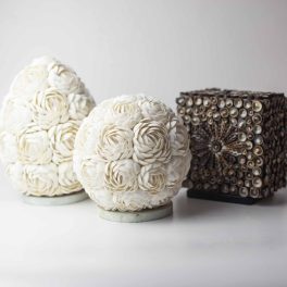 Boho Kagyló Lámpa - Barna Ovális - 15cm