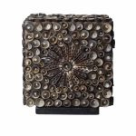 Boho Kagyló Lámpa - Barna Négyzet - 15cm