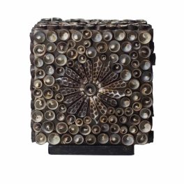 Boho Kagyló Lámpa - Barna Négyzet - 15cm