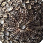 Boho Kagyló Lámpa - Barna Négyzet - 15cm