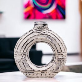 Kerek Váza - Krémszínű 18cm