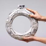 Kerek Váza - Krémszínű 30cm