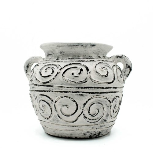 Görög Virágcserép Fülekkel - Krémszínű 15cm