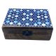 Közepes Színes Bevonatú Fa Doboz - 15x10x6cm -  Kék Csillagok