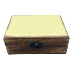 Közepes Színes Bevonatú Fa Doboz - 15x10x6cm - Krémszínű
