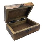 Közepes Színes Bevonatú Fa Doboz - 15x10x6cm - Fekete