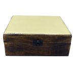 Nagy Színes Bevonatú Fa Doboz - 20x15x7.5cm - Krémszínű