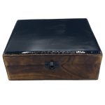 Nagy Színes Bevonatú Fa Doboz - 20x15x7.5cm - Fekete