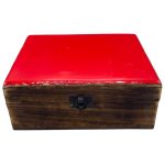 Nagy Színes Bevonatú Fa Doboz - 20x15x7.5cm - Piros