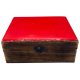 Nagy Színes Bevonatú Fa Doboz - 20x15x7.5cm - Piros