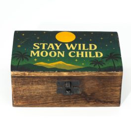 Közepes Színes Bevonatú Fa Doboz  - Stay wild moon child
