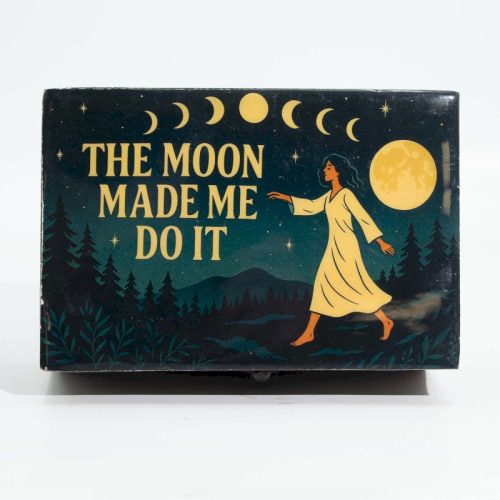 Közepes Színes Bevonatú Fa Doboz  - The moon made me do it