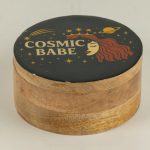 Kerek Színes Bevonatú Fa Doboz  - Cosmic babe