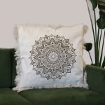 Lótusz Mandala Párnahuzat - 60x60cm - bronz