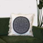Hagyományos Mandala Párnahuzat - 45x45cm - fekete