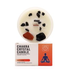 Chakra gyertya kristályokkal - Gyökér chakra