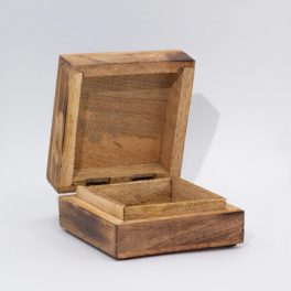   Közepes Négyzetes Doboz 13.5x13.5x6cm - Gombák-Narancsszínű
