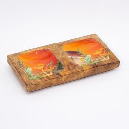 Kettős Tálca 20x10x2.5cm - Gombák-Narancsszínű