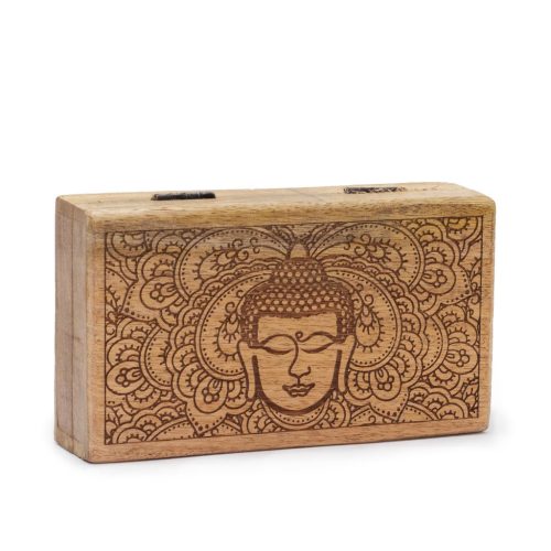 Közepes Doboz 17x10x4.2cm - Buddha -Fekete Díszített