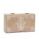 Közepes Doboz 17x10x4.2cm - Hamsa -Fehér Súrolt