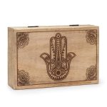 Nagy Doboz 21.5x14x6.3cm - Hamsa -Fekete Díszített