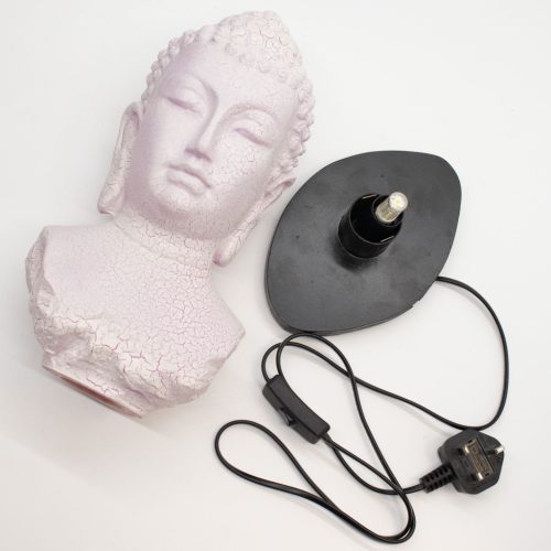 Buddha lámpa – repedezett hatás, rózsaszín– ovális talp