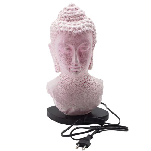 Buddha lámpa – repedezett hatás, rózsaszín– ovális talp - EU csatlakozó