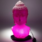 Buddha lámpa – repedezett hatás, rózsaszín– ovális talp - EU csatlakozó