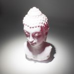 Buddha lámpa – repedezett hatás, rózsaszín– ovális talp
