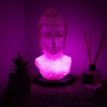Buddha lámpa – repedezett hatás, rózsaszín– ovális talp