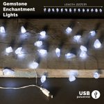 LED Fényfüzér Kristályokkal - Kőkvarc