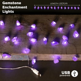 LED Fényfüzér Kristályokkal - Ametiszt