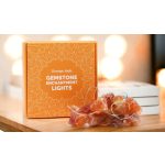 LED Fényfüzér Kristályokkal - Narancsszínű Jade Kő