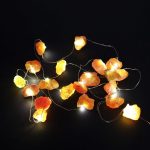LED Fényfüzér Kristályokkal - Narancsszínű Jade Kő