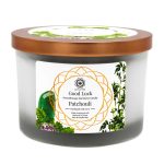 Pacsuli és Zöld Aventurin - Gyertya Drágakövekkel - Szerencse