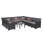 Claire XIV 11 személyes sarokgarnitúra orlando asztallal