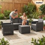 Claire 4 személyes kerti bútor garnitúra párnatartós asztallal