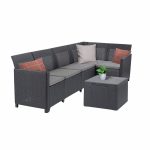 Claire VIII 5 személyes sarokgarnitúra párnatartós asztallal