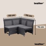 Claire VIII 6 személyes sarokgarnitúra párnatartós asztallal