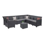 Claire IX 9 személyes sarokgarnitúra párnatartós asztallal