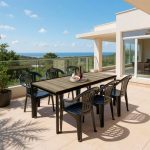 Rowen Large 6+1 kerti bútor garnitúra szett kőris-grafit