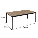 Rowen Large 6+1 kerti bútor garnitúra szett kőris-grafit