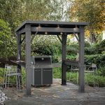 Kerti grill pavilon, pulttal, tetővel