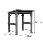 Kerti grill pavilon, pulttal, tetővel