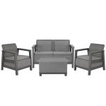 Scandi Box linea duo kerti bútor szett jute tárolós asztallal