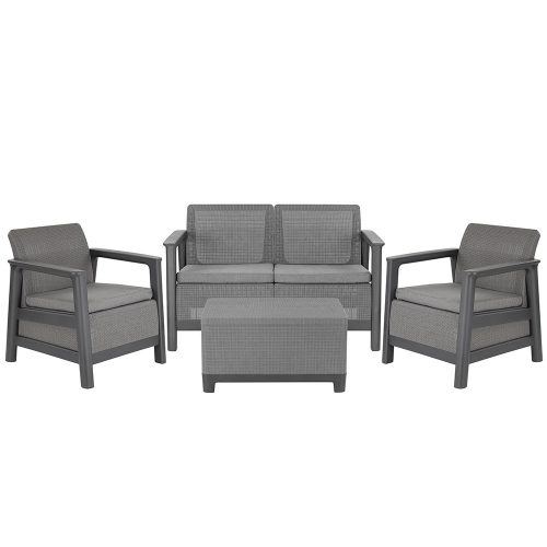 Scandi Box linea duo kerti bútor szett jute tárolós asztallal