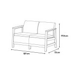 Scandi Box linea duo kerti bútor szett jute tárolós asztallal