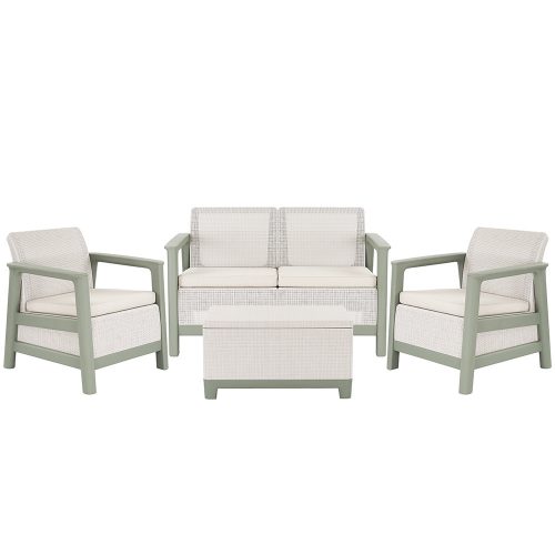 Scandi linea kerti bútor szett jute tárolós asztallal