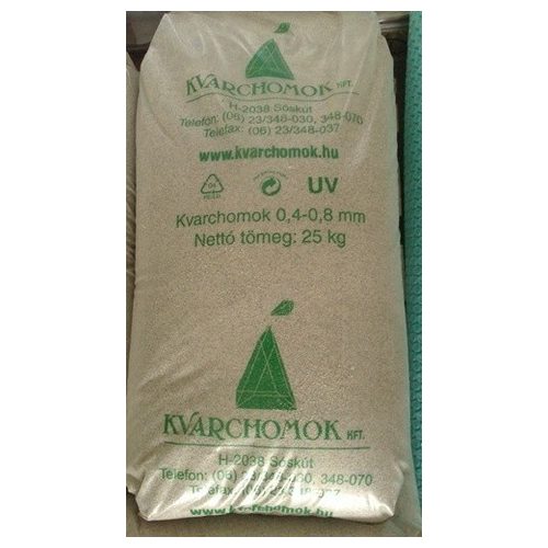 Kvarchomok, 0,4-0,8 mm homokszűrős vízforgatóhoz 25 kg