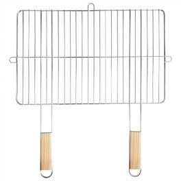 Szögletes grillrács fa fogantyúval 57x51 cm